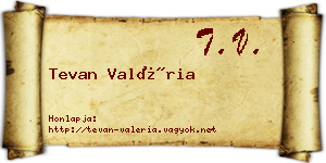 Tevan Valéria névjegykártya